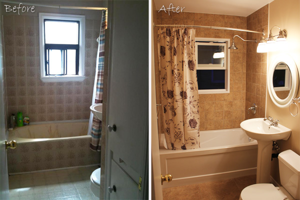 Full Bathroom Renovations in Toronto - Before and After pictures of a